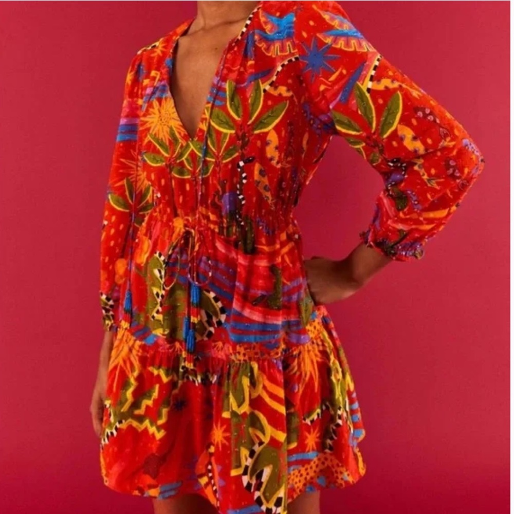 Farm Rio magic forest mini dress size L